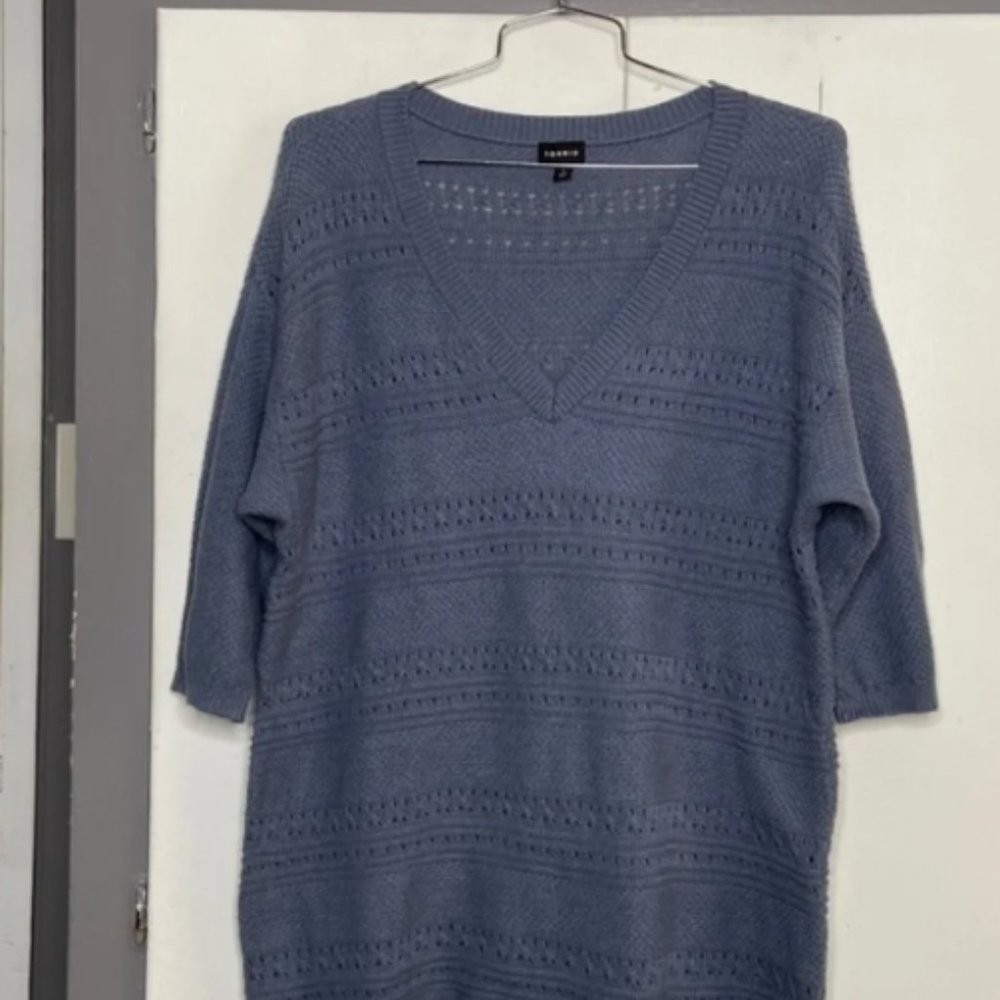 torrid v neck sweater 2 dusty blue half sleeve tunic